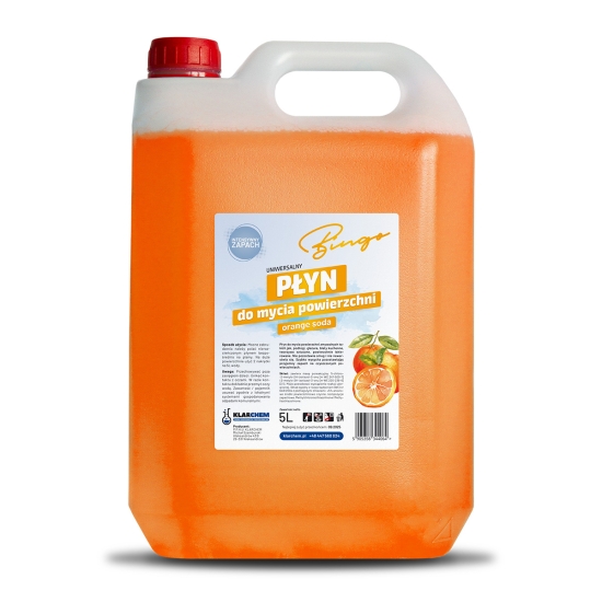 Płyn uniwersalny  do powierzchni zmywalnych 5 l pomarańcza soda